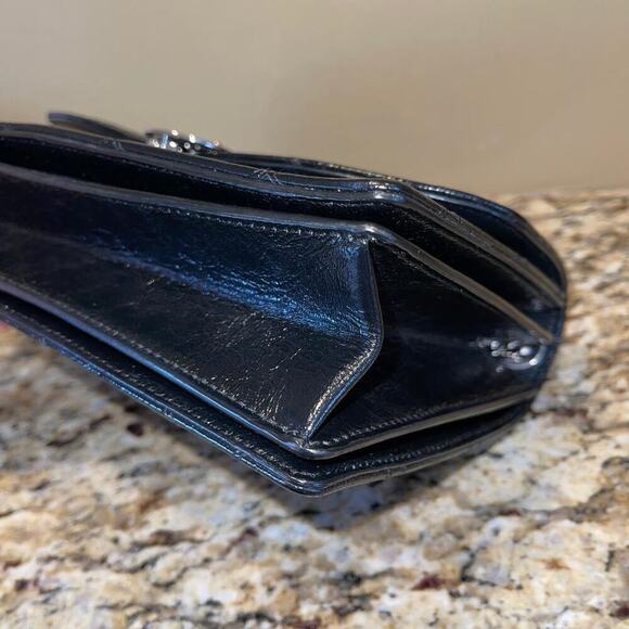 Marc Jacobs Quilted Big Trouble Black Patent Leather Bag Purse - Picture 5 of 14